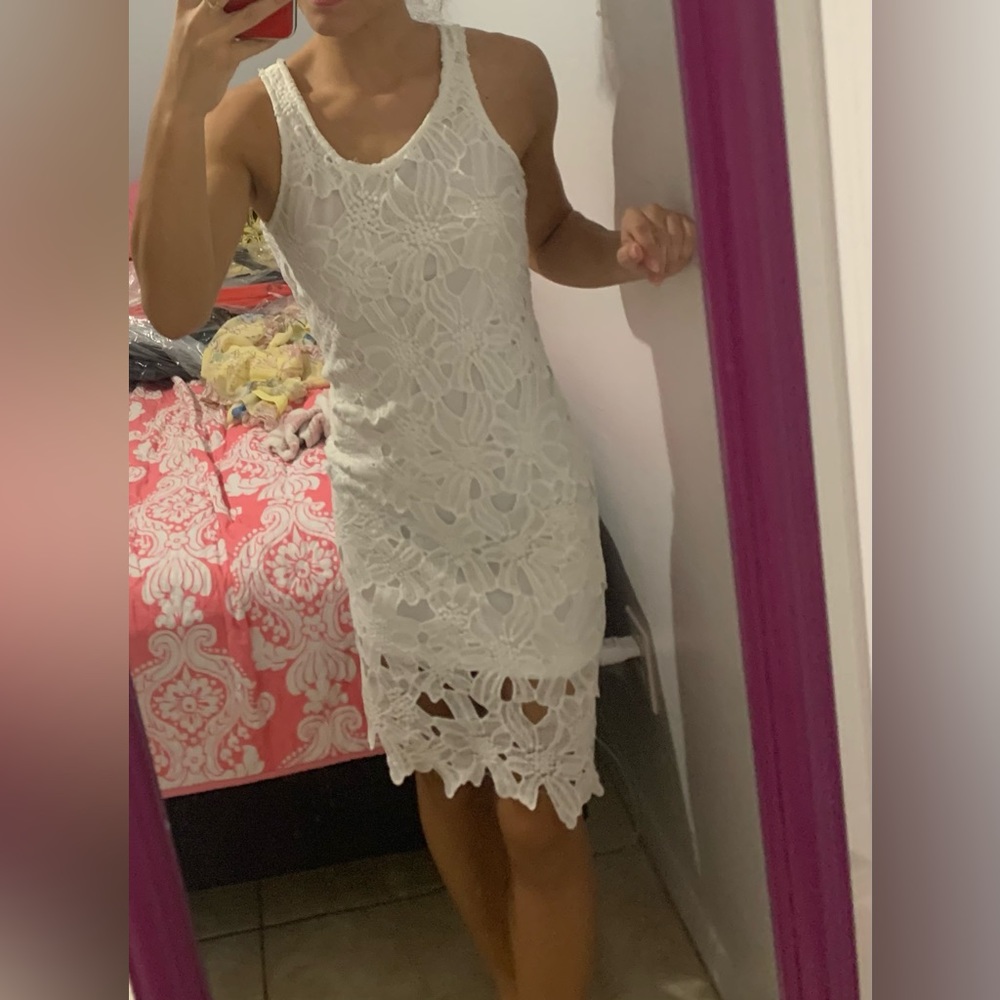 Elegant floral lace short dress